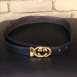 Vintage Gucci Black / Very Dark Brown Belt Sz S
